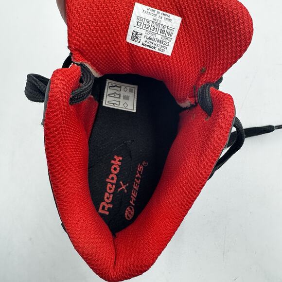 Reebok HEELYS Kids Size 13 Black Red BB4500 Mid Top Skate Shoe HES10375H EX COND - Picture 8 of 10